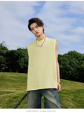 Men's Yellow Oversized Sleeveless Vest
