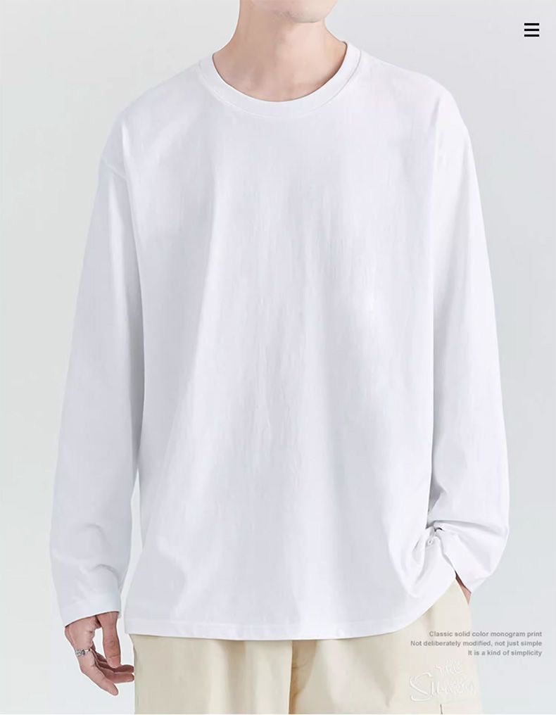 Men's Classic White Long Sleeve Sweatshirt