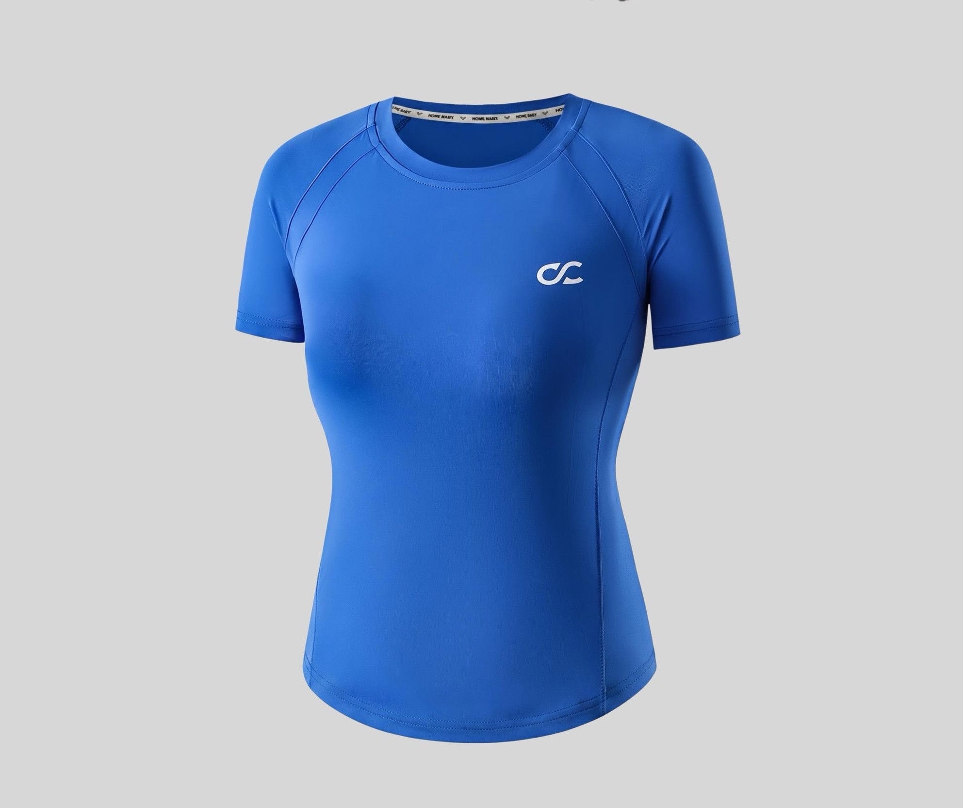 Ice-Feel Quick-Dry Short Sleeve Women's UV Protection Fitness High-Stretch Slim Running Sports Top