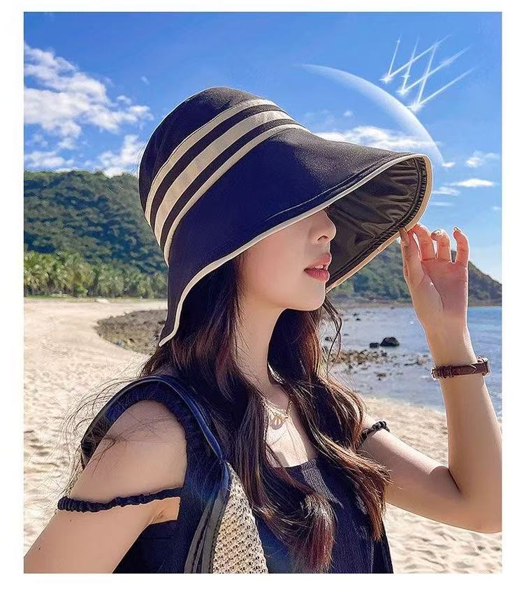 Foldable Vinyl Visor Hat - Women's Beach UV Protection Sun Cap