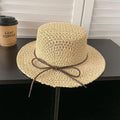 Old Money Vintage Hollow Flat Top Straw Hat – Women's Summer Sun Hat