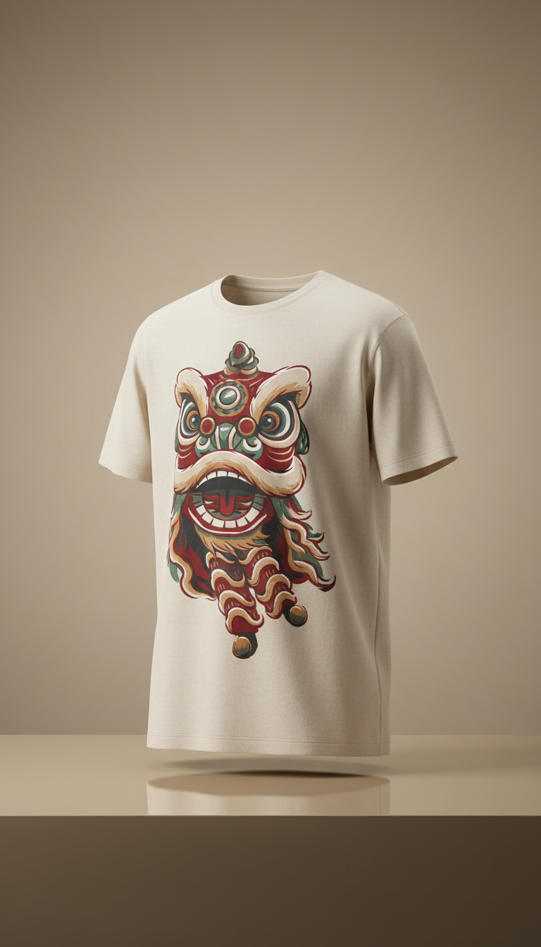 Lion Dance Oversized Cotton Tee